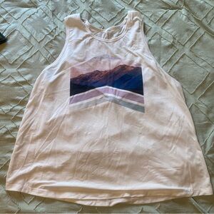 Women's White Graphic Tank Top